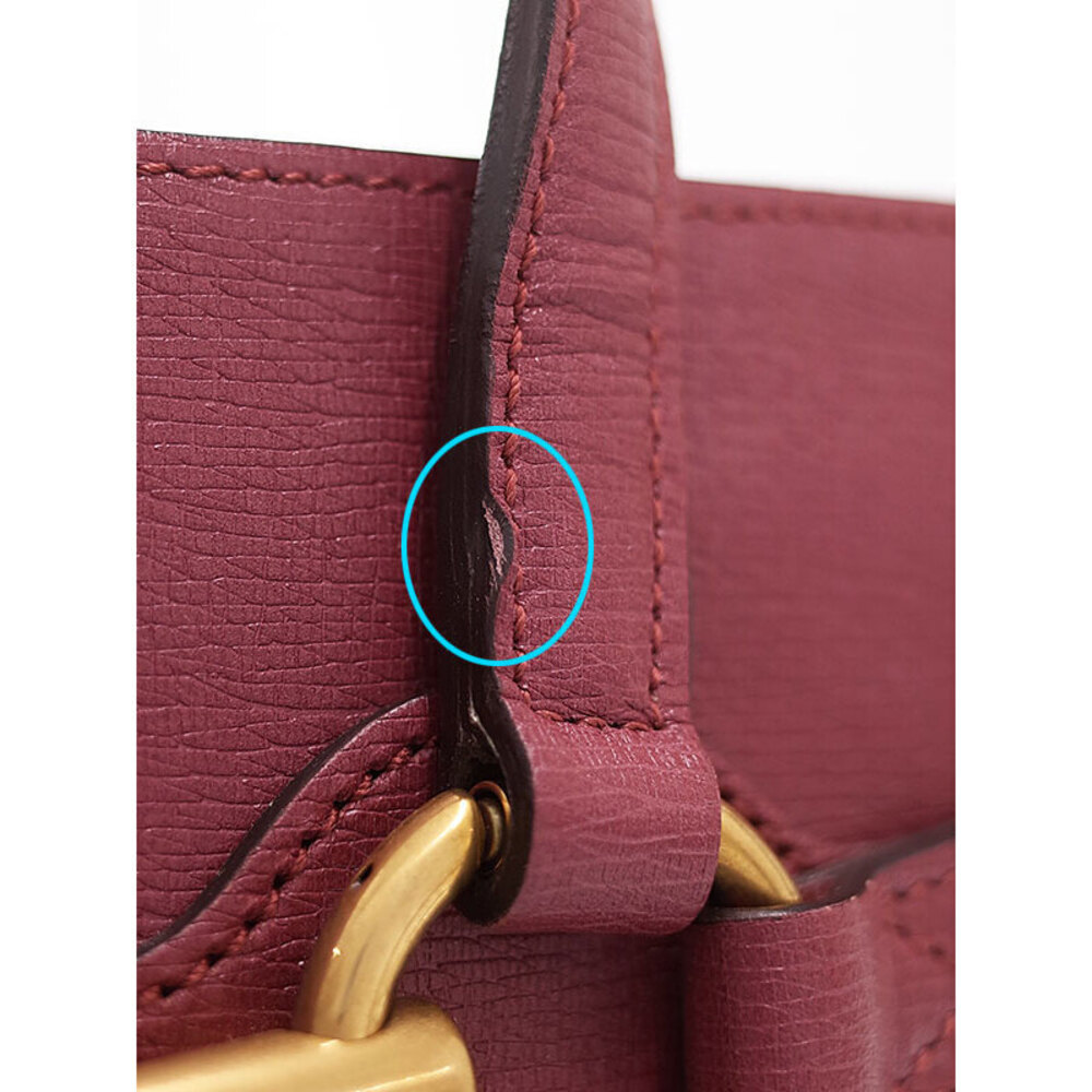GUCCI Horsebit Bright Bit Tote Bag Red - Picture 6 of 9